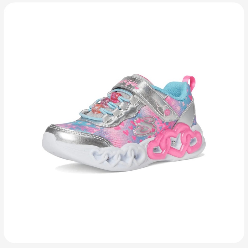 Sketchers girls infinite hearts light up shoes size 2.5